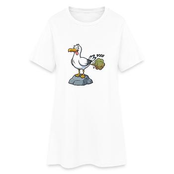 Norddeutscher Humor Spruch Möwe OHA. - Frauen T-Shirt-Kleid - Weiß - Vorne