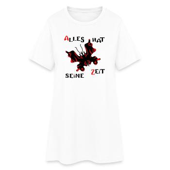Schmetterling - Frauen T-Shirt-Kleid - Weiß - Vorne