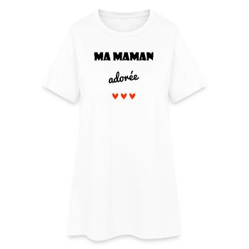 MAMAN. FÊTE DES MÈRES. COEUR. FÊTE. BONNE FÊTE - Robe T-shirt Femme - blanc - Devant