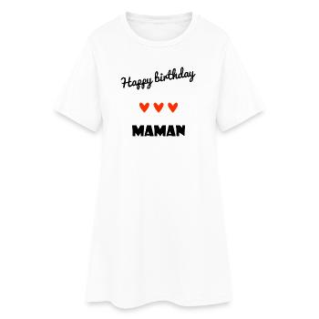 HAPPY BIRTHDAY. MAMAN. COEUR. MAMAN. FÊTE DES MÈRE - Robe T-shirt Femme - blanc - Devant