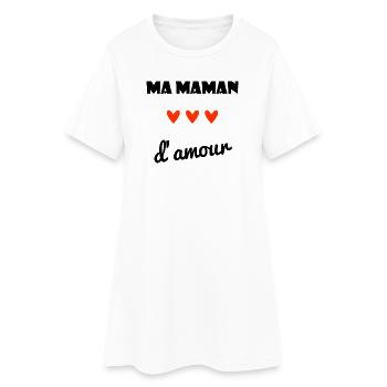 MAMAN. FÊTE DES MÈRES. COEUR. FÊTE. BONNE FÊTE - Robe T-shirt Femme - blanc - Devant