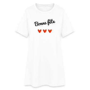 BONNE FÊTE. FÊTE DES MÈRES. FÊTE DES PÈRES. FÊTE - Robe T-shirt Femme - blanc - Devant