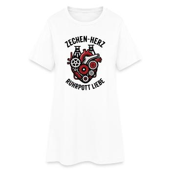 Zechen Herz, T-shirt Ruhrpott, Sweat à capuche, Sac, Tasse - Robe T-shirt Femme - blanc - Devant