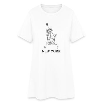 New_York_schwarz - Frauen T-Shirt-Kleid - Weiß - Vorne