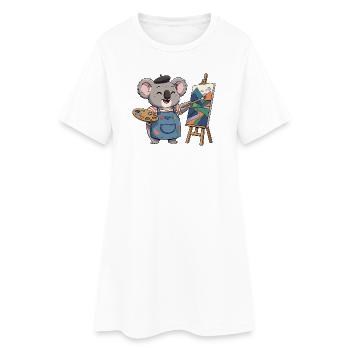 Koala Maler: Bunte Berglandschaft - Frauen T-Shirt-Kleid - Weiß - Vorne