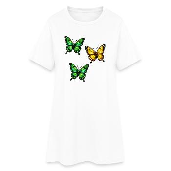 Schmetterlinge Neon  - Frauen T-Shirt-Kleid - Weiß - Vorne