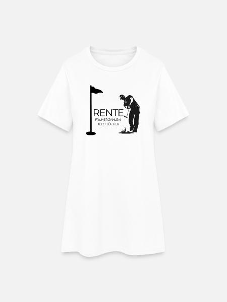 Rente Golfer - Frauen T-Shirt-Kleid - Weiß