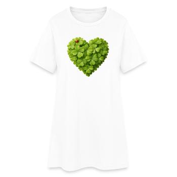 Heart of shamrocks with ladybug - Women’s T-Shirt Dress - white - Front