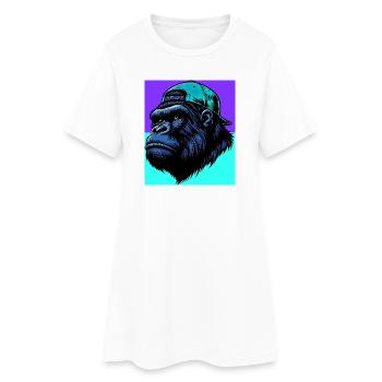 gorille - Robe T-shirt Femme - blanc - Devant