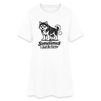 Parfois, je suis juste un chien qui pète. - Robe T-shirt Femme - blanc - Devant