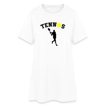 Tennisball Nacht-Silhouette - Frauen T-Shirt-Kleid - Weiß - Vorne