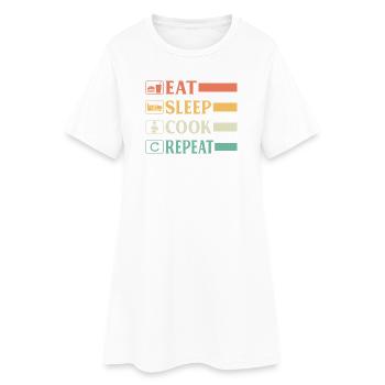 Chef Chef Drôle Chef Boulanger Chef Chef Manger Sommeil Chef Représentant - Robe T-shirt Femme - blanc - Devant