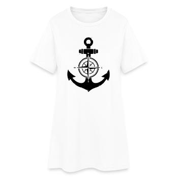 Silhouette de la boussole d’ancre - Robe T-shirt Femme - blanc - Devant