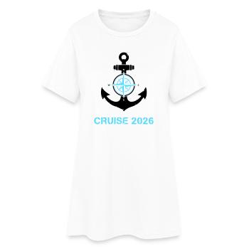 Anchor Compass Cruise 2026 Logo - Women’s T-Shirt Dress - white - Front