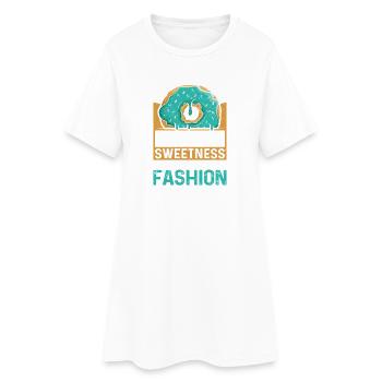 Restauration rapide en donuts - Robe T-shirt Femme - blanc - Devant
