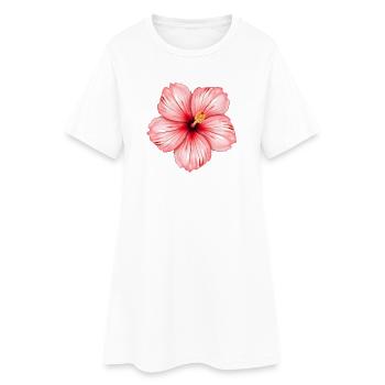 Fleur d’hibiscus - Robe T-shirt Femme - blanc - Devant
