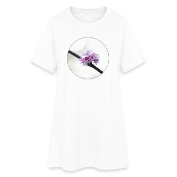 Fleur rose et blanche délicate, fleur blanche - Robe T-shirt Femme - blanc - Devant