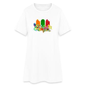 Ambiance estivale - Robe T-shirt Femme - blanc - Devant