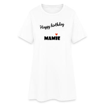 HERZLICHEN GLÜCKWUNSCH ZUM GEBURTSTAG. OMA. MAMA. GROSSMUTTER. PARTEI - Frauen T-Shirt-Kleid - Weiß - Vorne