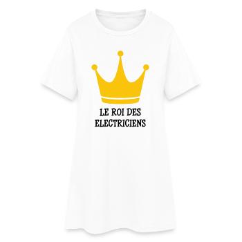 Le Roi des Électriciens : Maître de la Tension - Robe T-shirt Femme - blanc - Devant