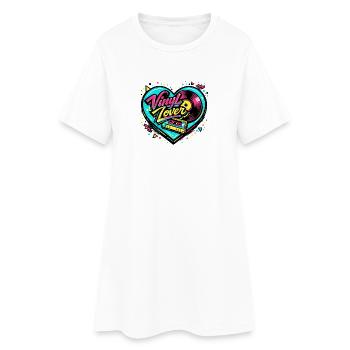 Vinyl Heart Neon - Robe T-shirt Femme - blanc - Devant