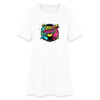 Cercle néon en vinyle des années 90 - Robe T-shirt Femme - blanc - Devant