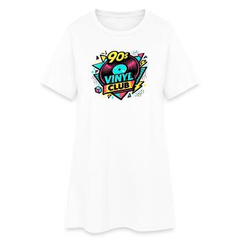 90er Vinyl Club Neon Pulse - Frauen T-Shirt-Kleid - Weiß - Vorne