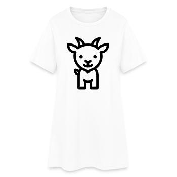 Ziege - Frauen T-Shirt-Kleid - Weiß - Vorne