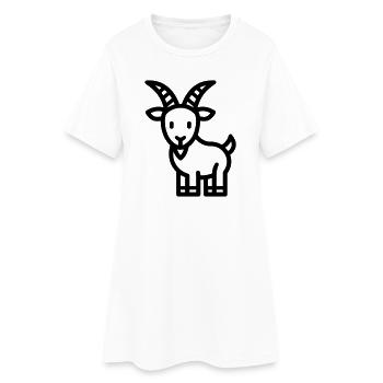 Ziege - Frauen T-Shirt-Kleid - Weiß - Vorne