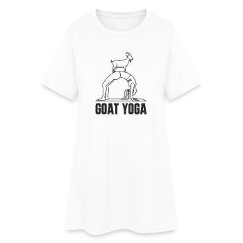 Goat Yoga - Funny Goat Yoga Fitness Design - Women’s T-Shirt Dress - white - Front