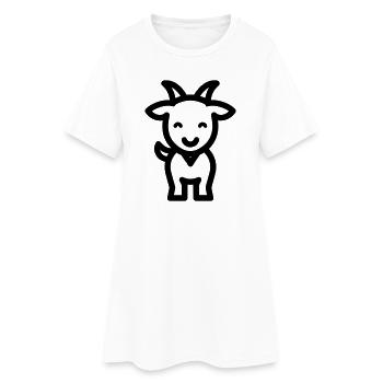 Ziege - Frauen T-Shirt-Kleid - Weiß - Vorne