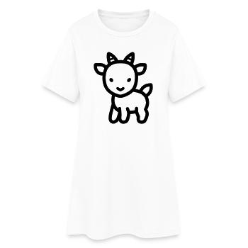 Ziege - Frauen T-Shirt-Kleid - Weiß - Vorne
