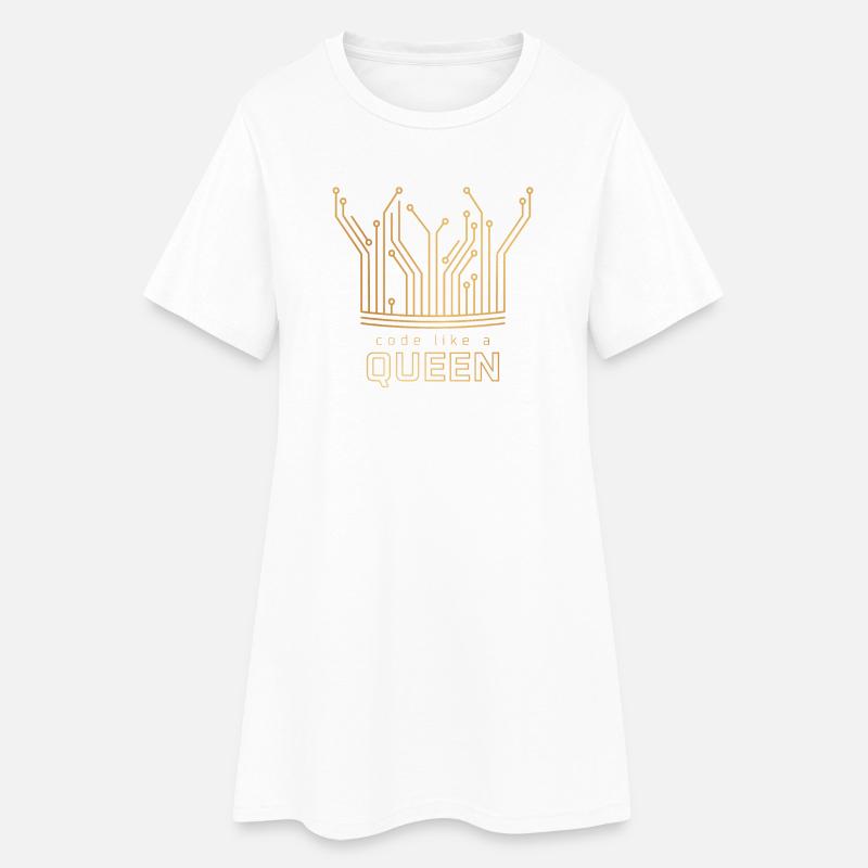Code comme une reine - Robe T-shirt Femme - blanc