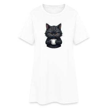Cadeaux chat noir - Robe T-shirt Femme - blanc - Devant