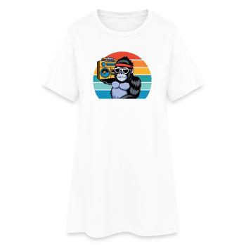 Ambiances rétro de jungle pour les fans de musique et de gorilla - Robe T-shirt Femme - blanc - Devant