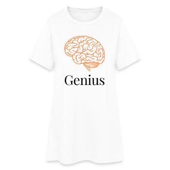 Cerveau en tracés orange - Robe T-shirt Femme - blanc - Devant