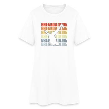 Vintage Breakdance - Frauen T-Shirt-Kleid - Weiß - Vorne