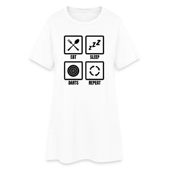 Programme des fléchettes - Robe T-shirt Femme - blanc - Devant