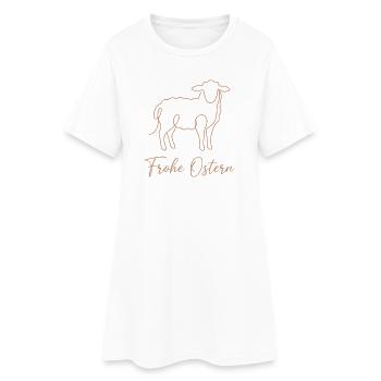 Frohe Ostern, Süßes Lämmchen Shirt, Socken, Mütze - Frauen T-Shirt-Kleid - Weiß - Vorne