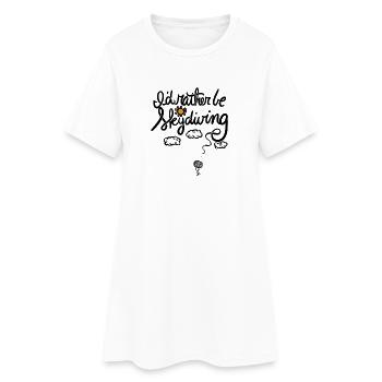 Soleil et Nuages Ballon Ciel Nocturne - Robe T-shirt Femme - blanc - Devant
