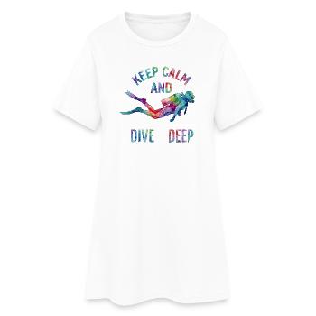 Colorful Dive Saying - Women’s T-Shirt Dress - white - Front