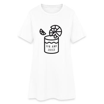 Gin und Saft - Frauen T-Shirt-Kleid - Weiß - Vorne