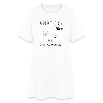 Analog Vibes Digital World – Platine rétro - Robe T-shirt Femme - blanc - Devant