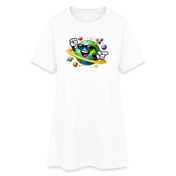 Lunettes de soleil terrestres : Voyage spatial - Robe T-shirt Femme - blanc - Devant