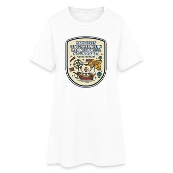 Navigation WLAN lustiger Spruch - Frauen T-Shirt-Kleid - Weiß - Vorne