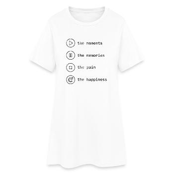 Pleine conscience, moments, souvenirs, bonheur - Robe T-shirt Femme - blanc - Devant