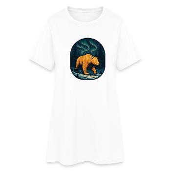 L’ours des aurores boréales dans la forêt - Robe T-shirt Femme - blanc - Devant