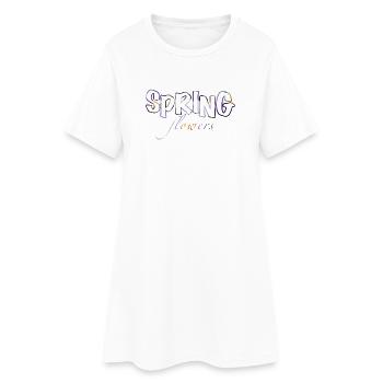 Couleurs des crocus des fleurs de printemps - Robe T-shirt Femme - blanc - Devant
