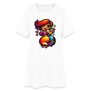 Femme danseuse de l’espace Kawaii - Robe T-shirt Femme - blanc - Devant