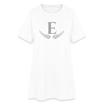 E - Frauen T-Shirt-Kleid - Weiß - Vorne